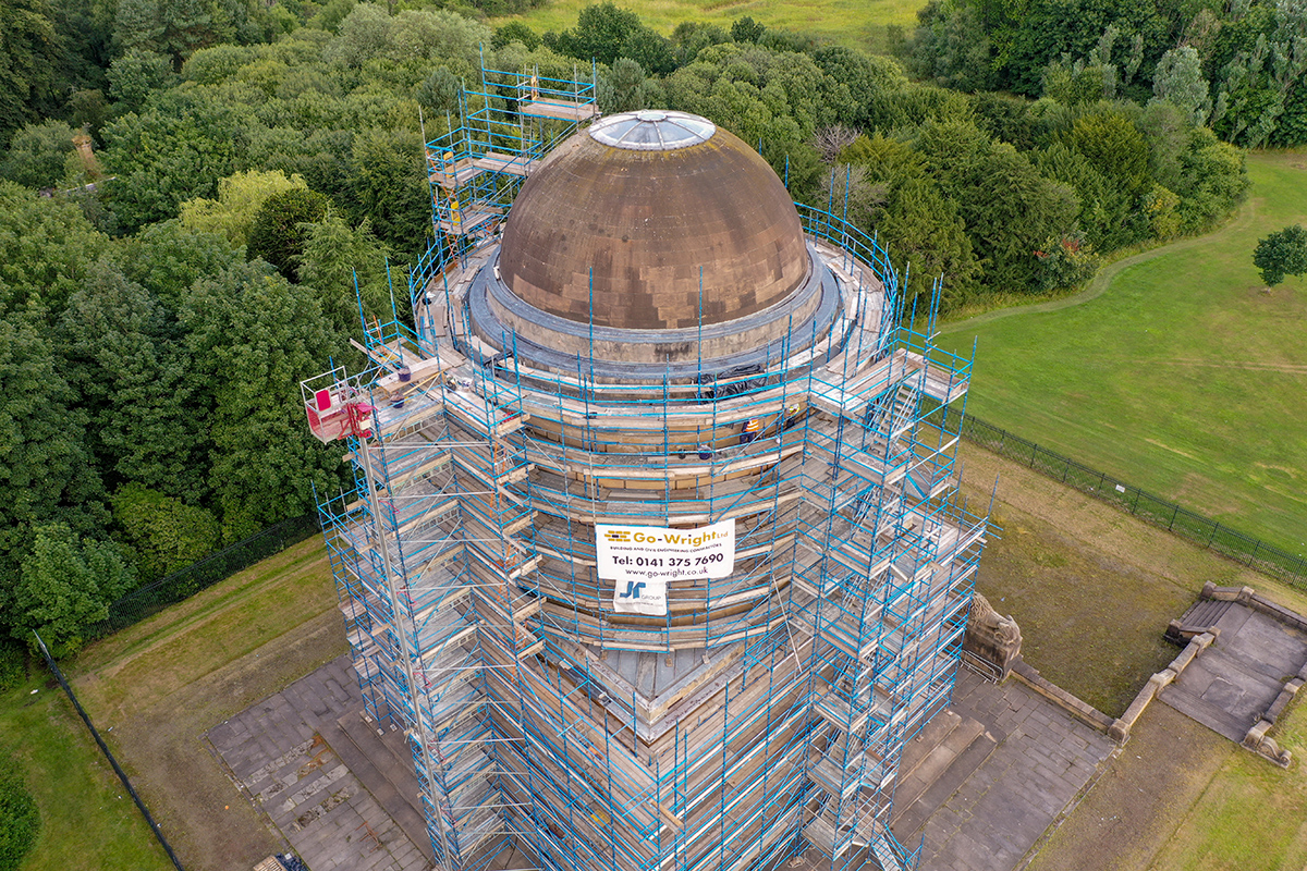 24m high scaffold erected around historic Hamilton Mausoleum