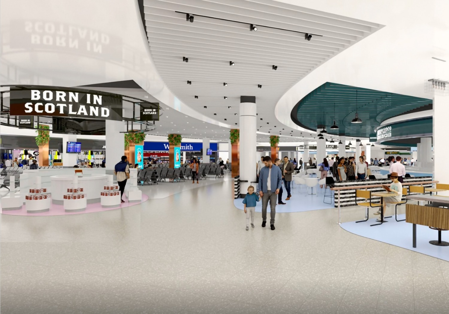 CGI of airport showing retail units