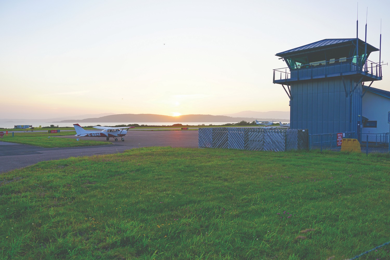 Oban Airport at sunset