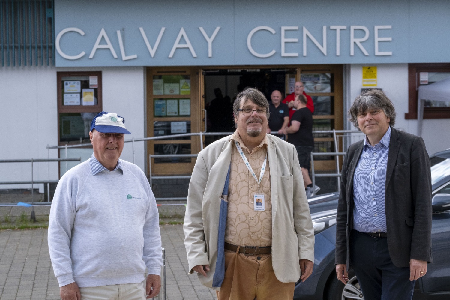 (L-R) - Duncan McLean, former director of Calvay Housing Association; Steven Blomer, chair of Calvay Housing Association; Nick Dangerfield, director of Calvay Housing Association. 
