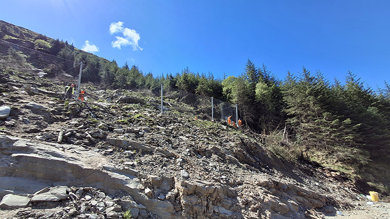 A catch fence designed to reduce the rock fall risk