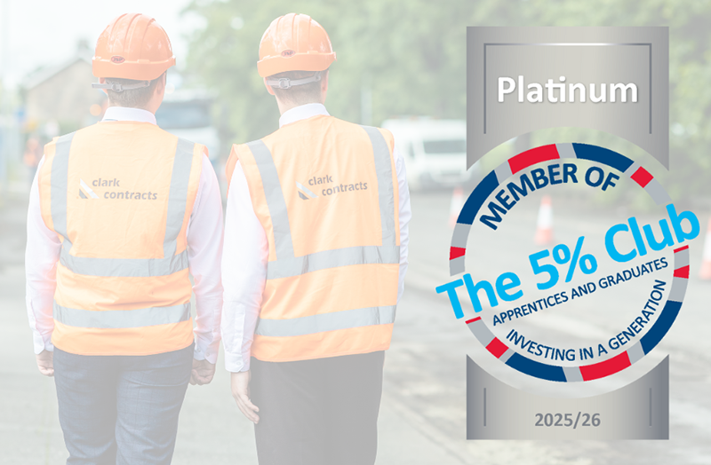 Clark Contracts and 5% Club logo