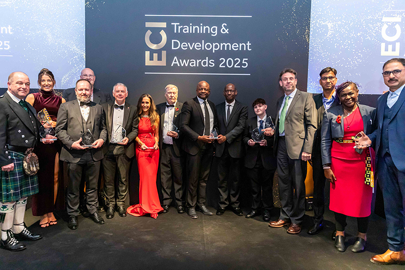 All the winners on stage at the ECI Awards 2025