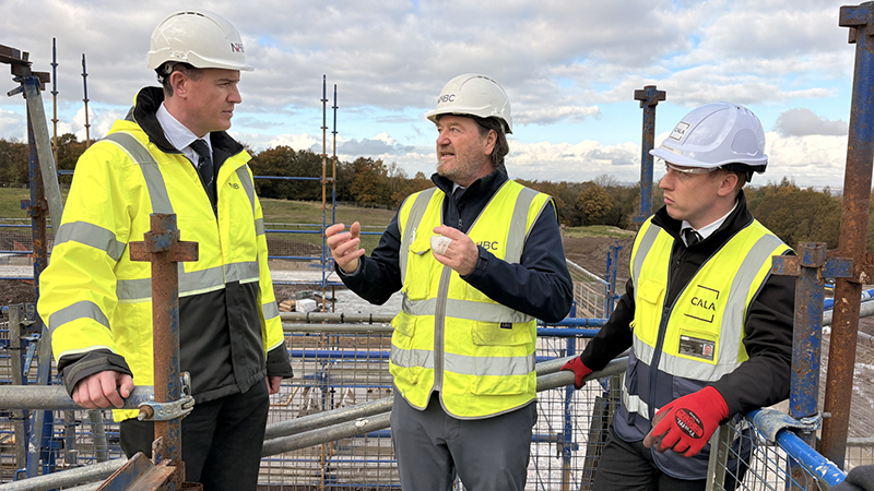 MSP Mark Griffin on site tour with Scott Little and Jordan Hughes
