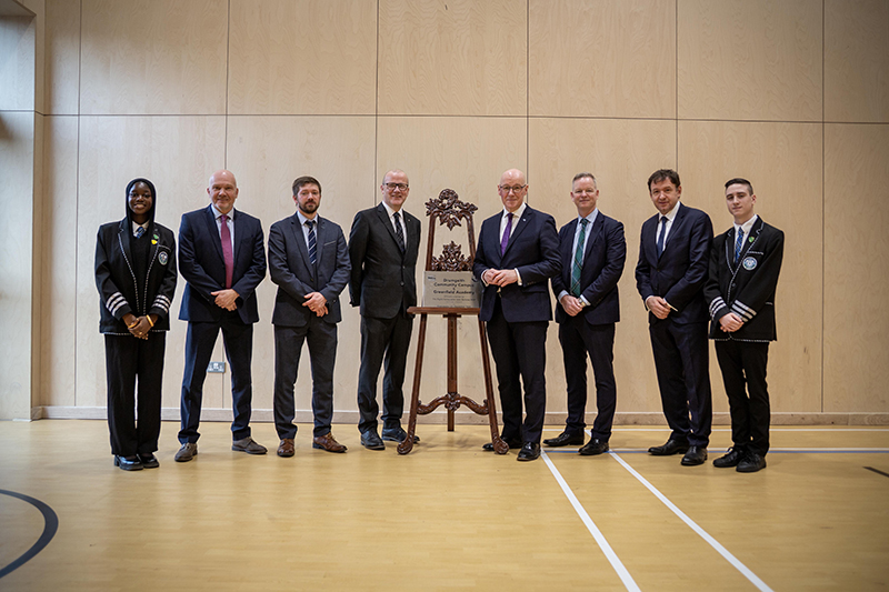 First minister John Swinney officially opening Dundee City Council’s £100 million Drumgeith Community Campus and Greenfield Academy
