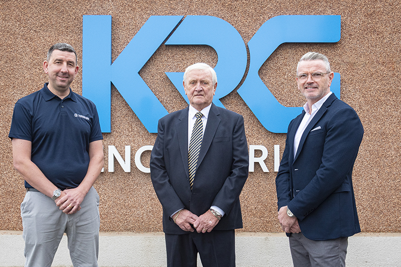 L-R: Steven McColl (MD, Torishima Services Solutions); James Hughes (founder, KRG); and Gerry Hughes (MD, KRG)